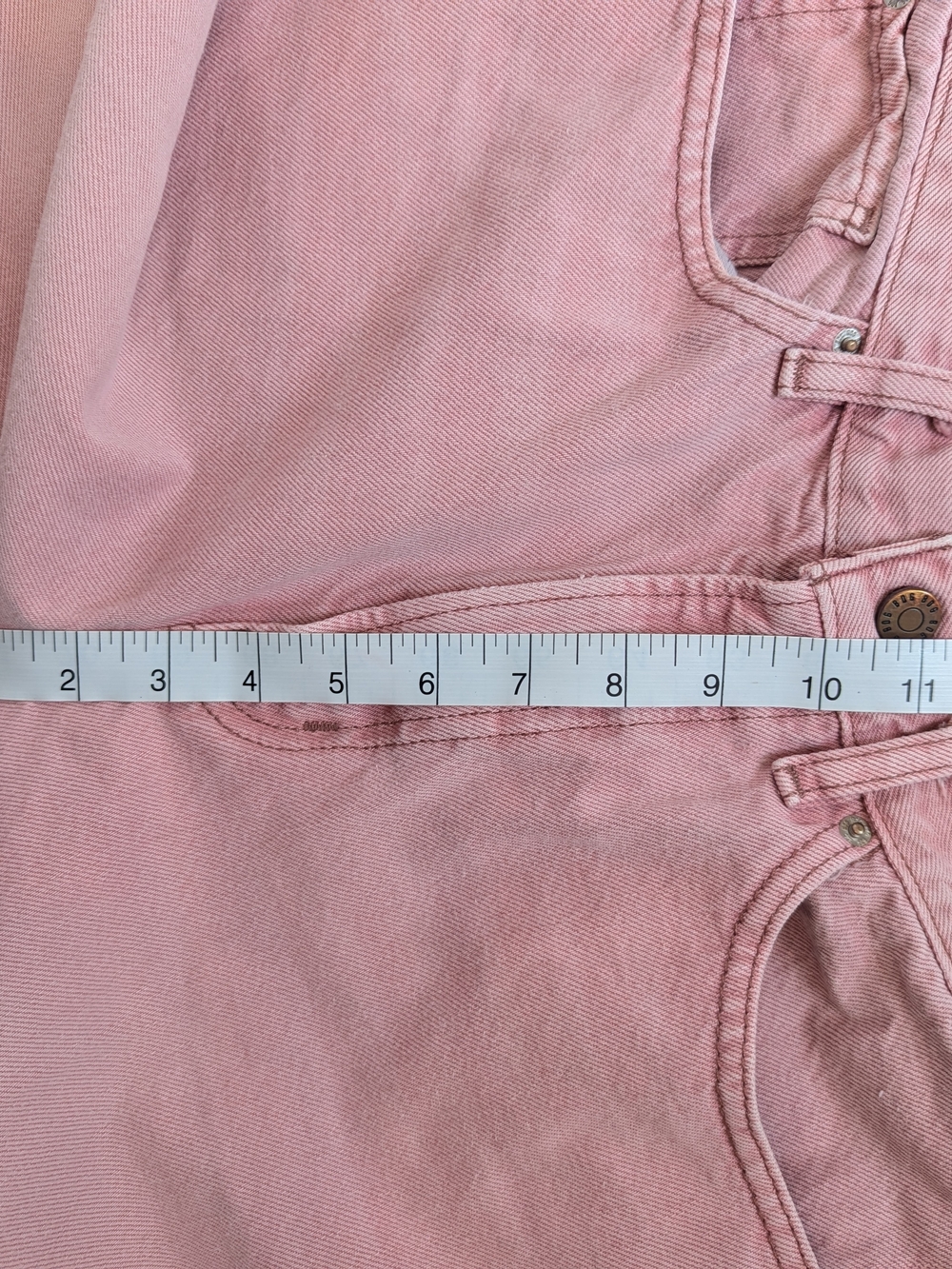 BDG Huge & Wide Jean Washed Rose Pink Size 28 High Rise Spring Denim Rigid - Picture 11 of 13